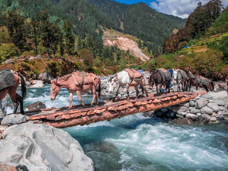 Himalayan foothills and river valley in North India