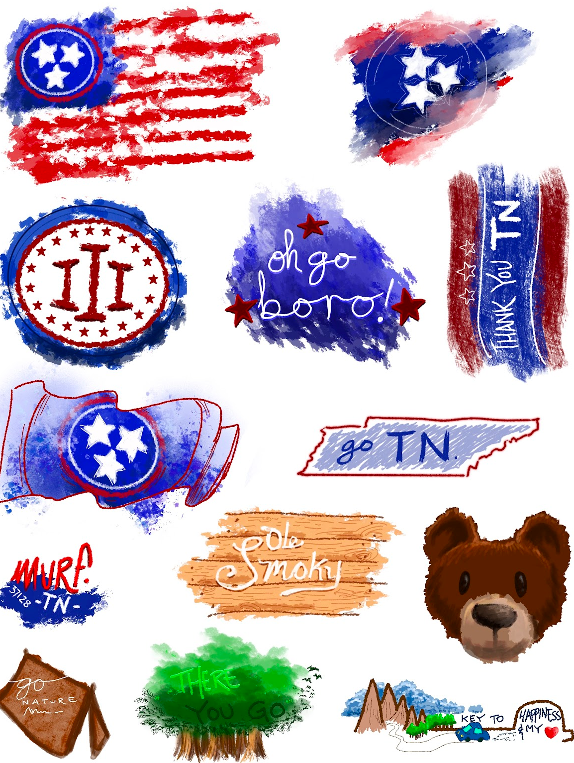 Tennessee Sticker Pack 1