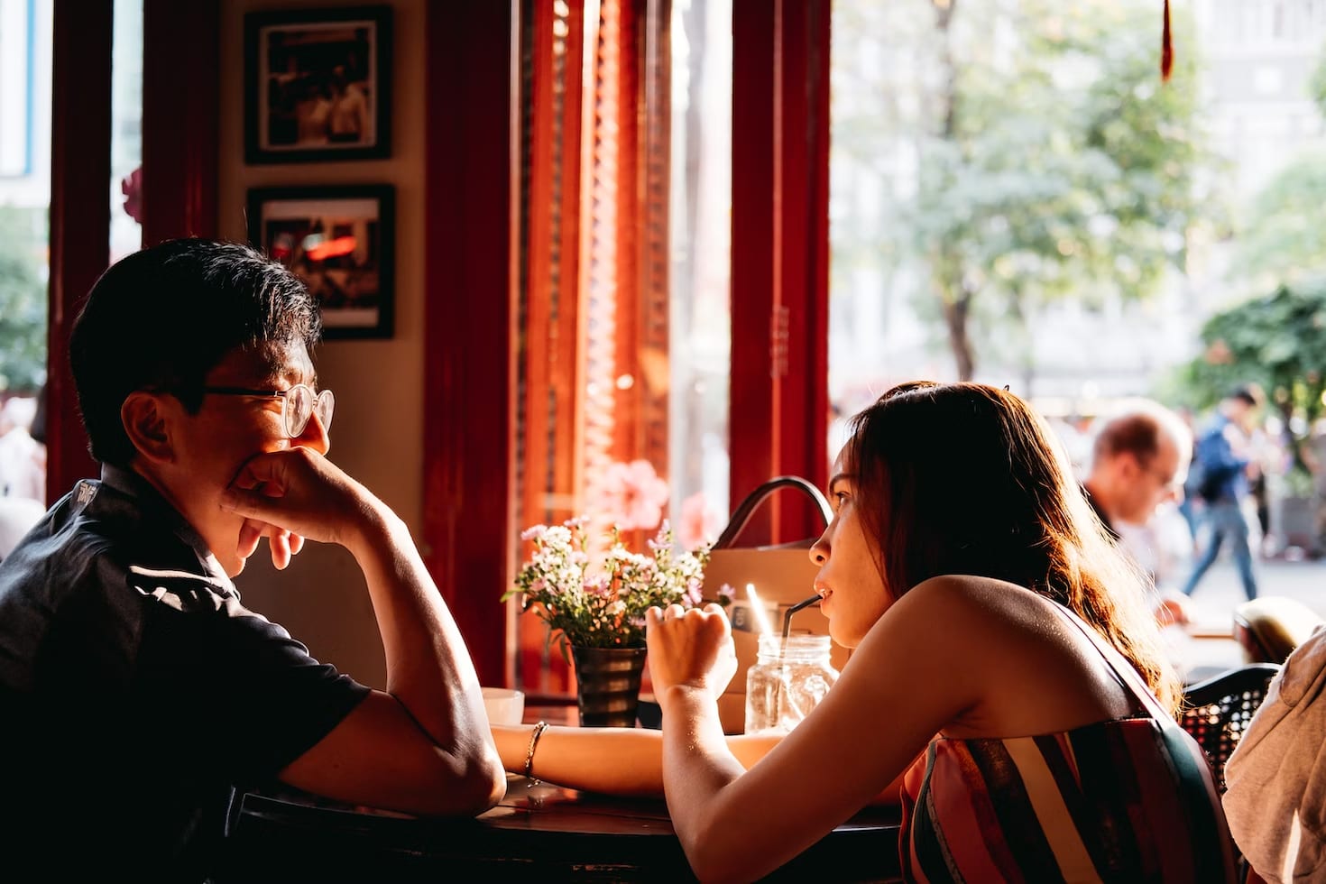 A man and a woman on a date