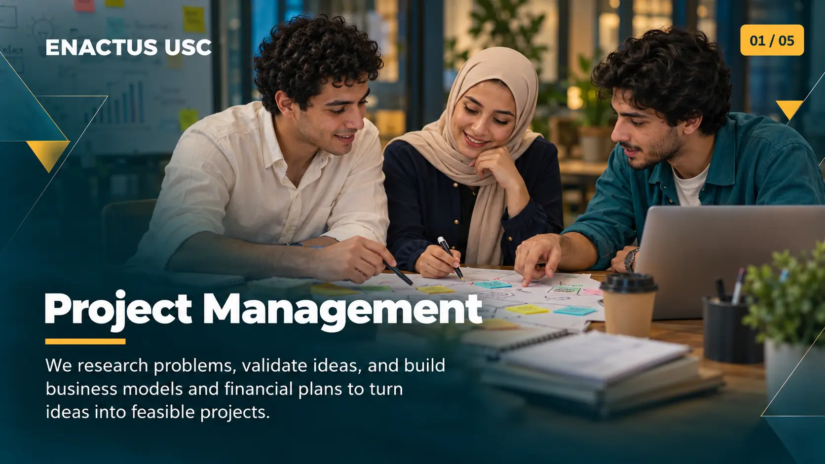 Project management team collaborating