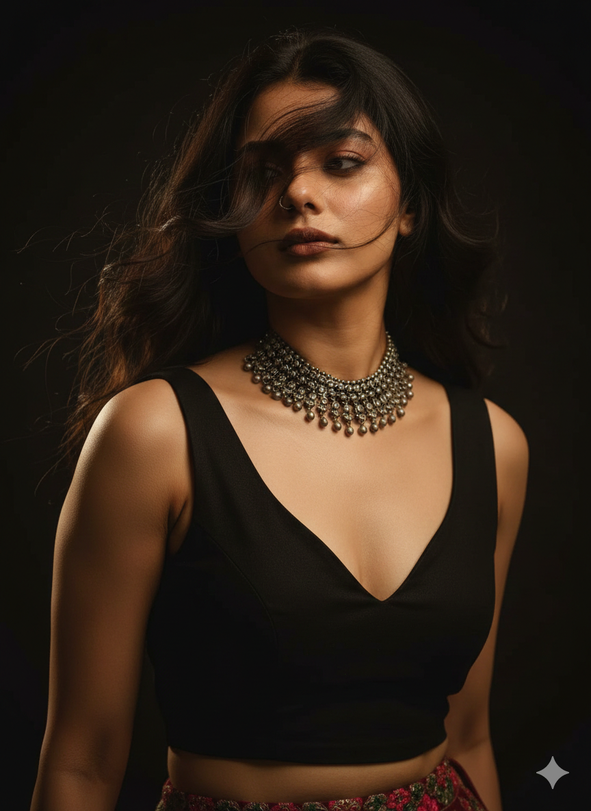 Dark Cinematic Portrait - After: AI generated result using Gemini prompt