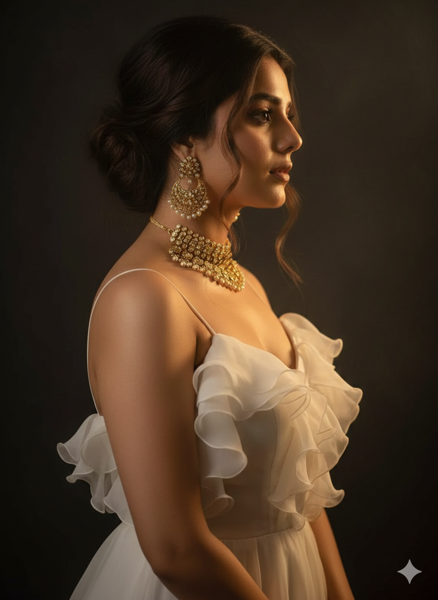 Golden Editorial Portrait - After: AI generated result using Gemini prompt