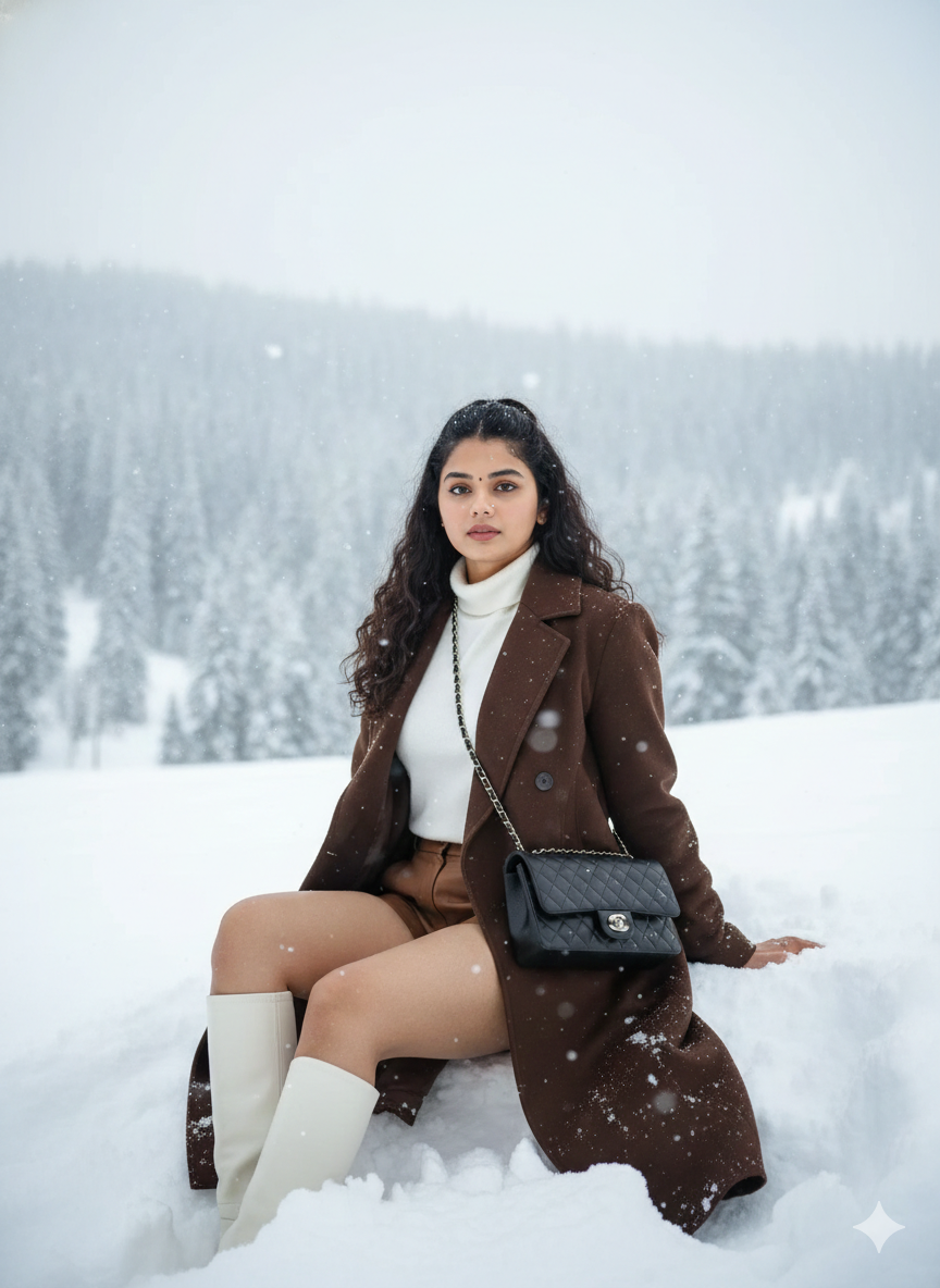 Winter Fashion Editorial - After: AI generated result using Gemini prompt