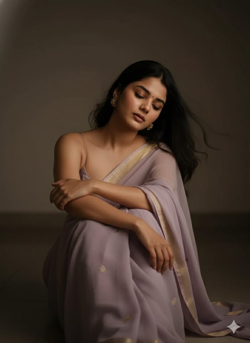 Moody Lavender Solitude - After: AI generated result using Gemini prompt