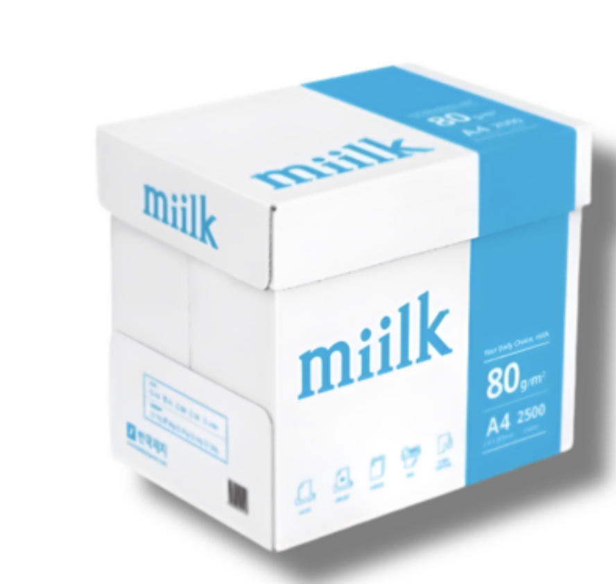 밀크 복사용지 80g, A4, 2500개