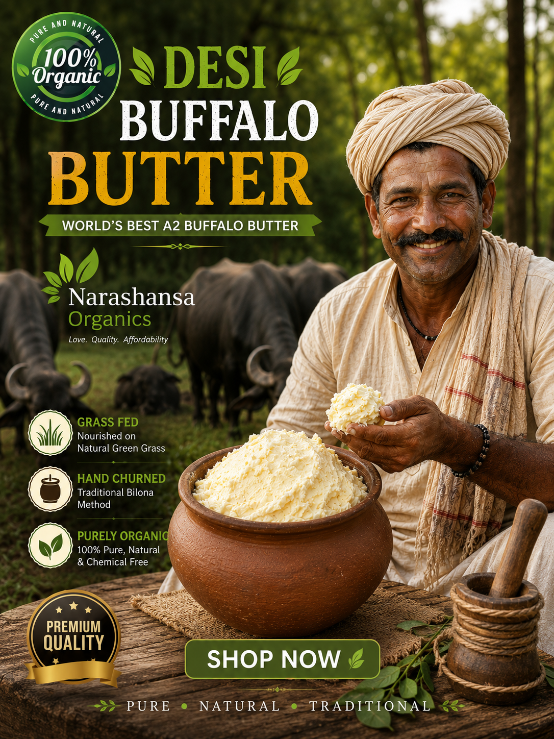 A2 Buffalo Butter Narashansa Organics