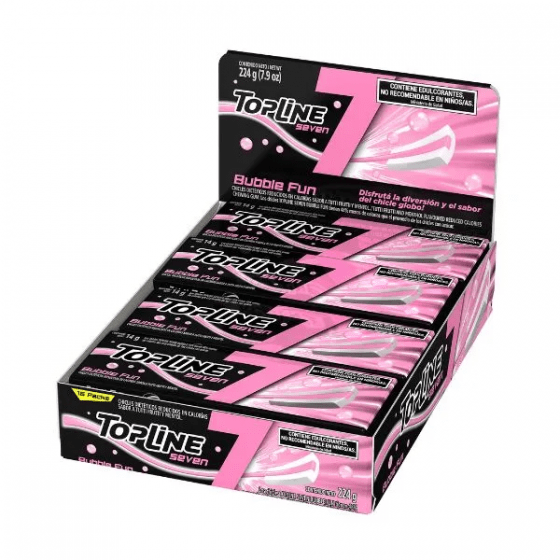 CHICLE TOPLINE 7 BUBBLE FUN - X16