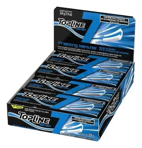 CHICLE TOPLINE 7 MENTOL - X16