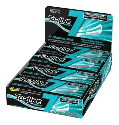 CHICLE TOPLINE 7 X-PLOSIVE MINT X16U