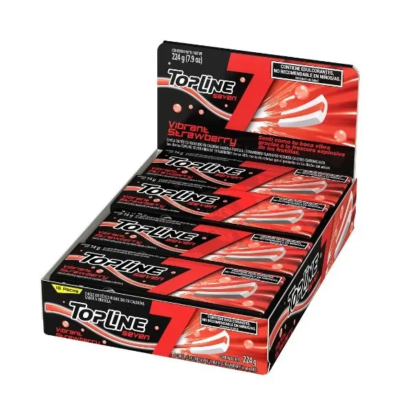 CHICLE TOPLINE 7 STRAWBERRY X16U