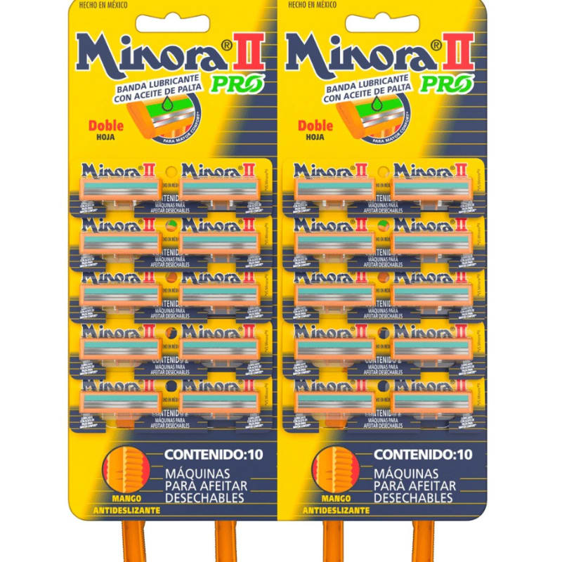 MAQ. AFEITAR MINORA 2F X10