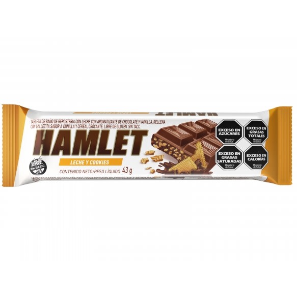 CHOC. HAMLET LECHE Y COOKIES - UNID