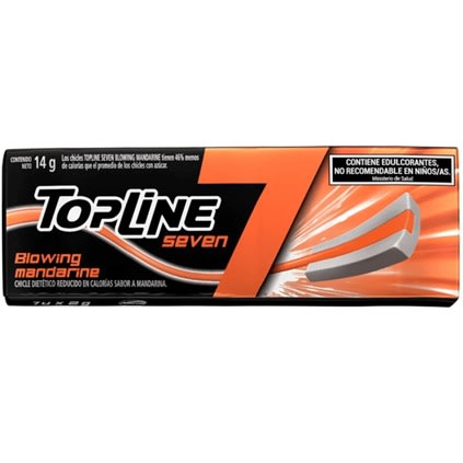 CHICLE TOPLINE 7 BLOWING MANDARINE - X16