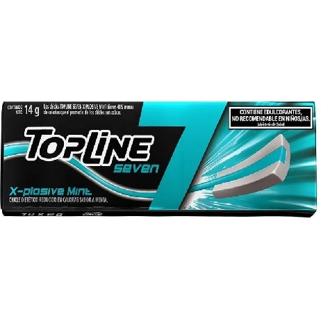 CHICLE TOPLINE 7 X-PLOSIVE MINT X16U
