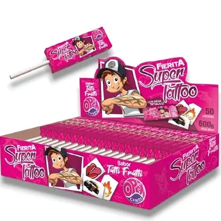 CHUPETIN FIERITA SUPER TATOO - X50