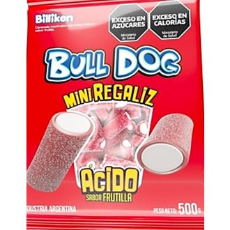 REGALIZ BULL DOG MINI FRUTILLA X500 G. ((6))