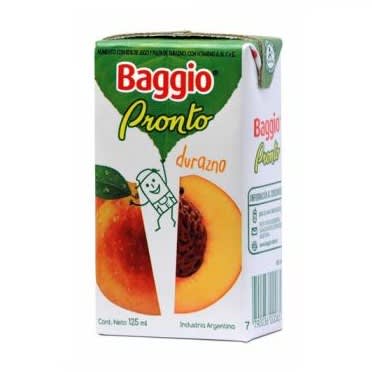 JUGO BAGGIO X125 CC DURAZNO X18 UNID.