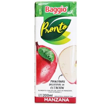JUGO BAGGIO X200 MANZANA X9 UNID.