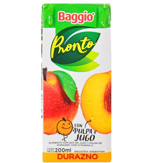 JUGO BAGGIO X200 CC DURAZNO X9 UNID.