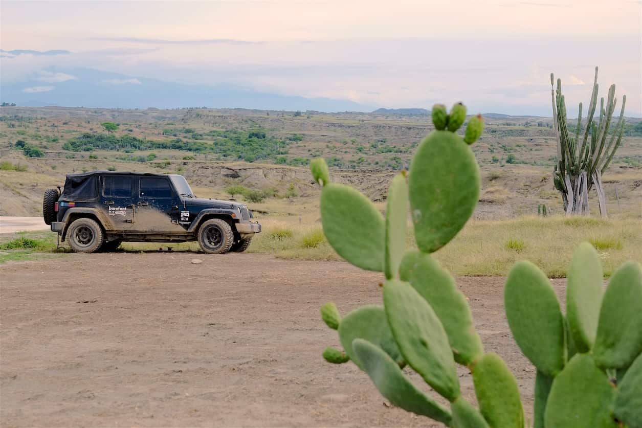 Jeep in Tatacoa desert