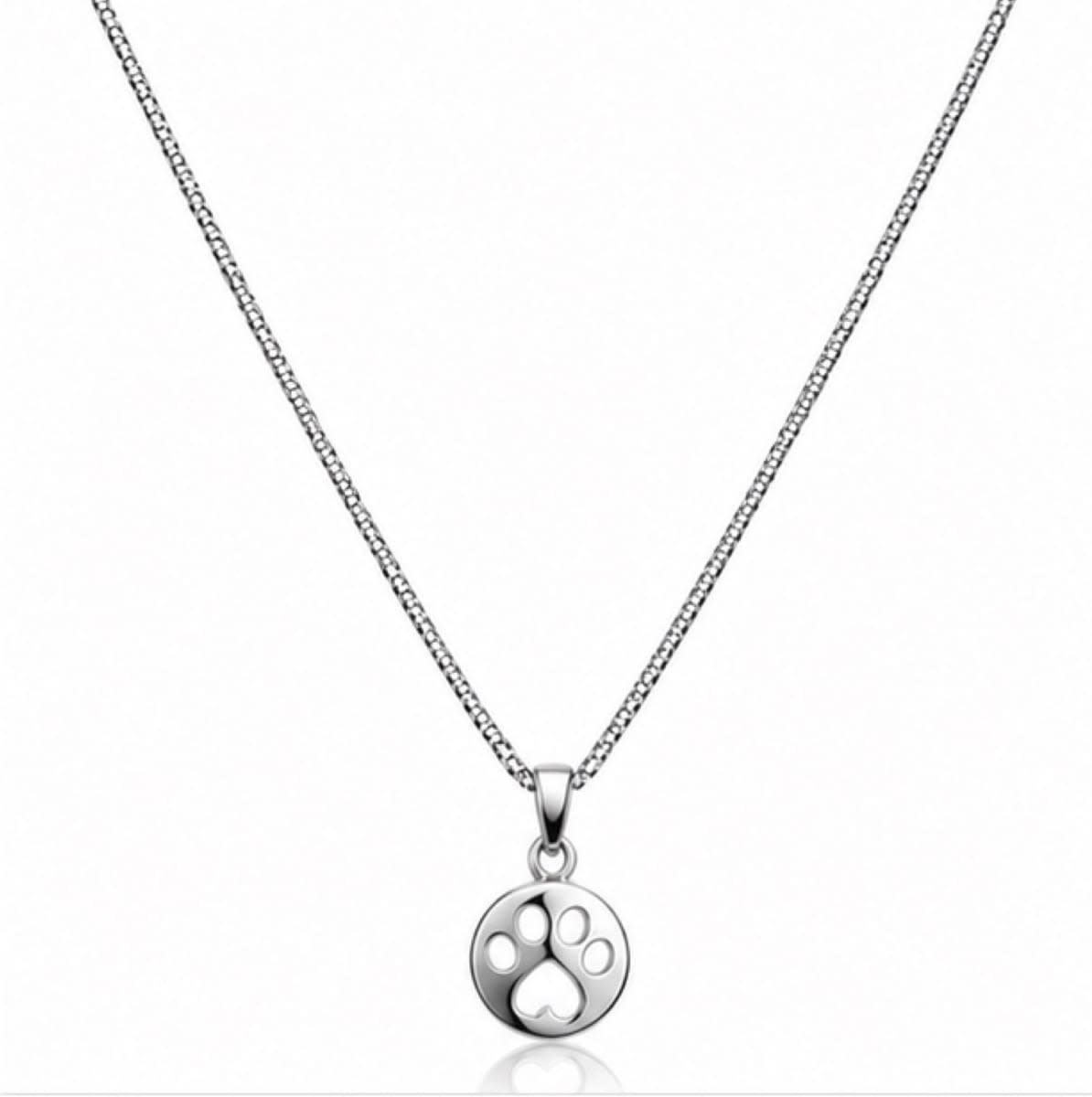 925 Sterling Silver Paw Print Pendant Necklace for Women & Girls | Cute Animal Paw Design Silver Necklace | Pet Lover Gift view 3