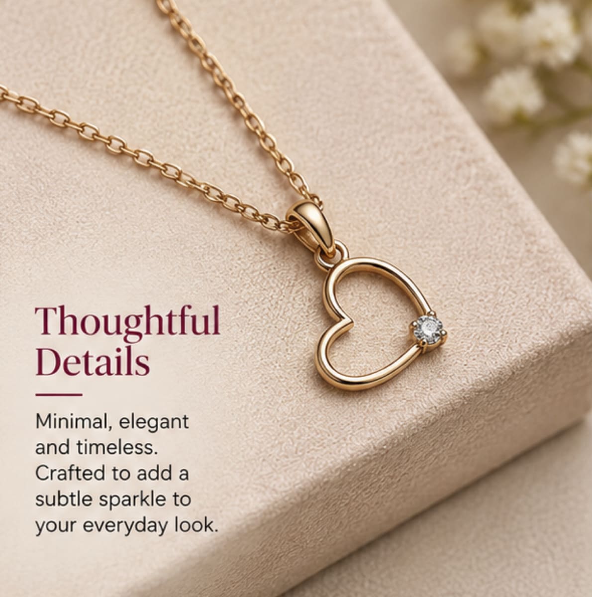 925 Sterling Silver Heart Pendant Necklace for Women & Girls | Elegant Heart Shape Necklace with Sparkling Stone Accent | Silver Jewellery Gift view 3