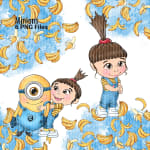 Agnes and Minions Watercolor Clipart Bundle Unicorns and Bananas PNG (Digital Download) - Image 2