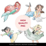 Baby Princesses Cliparts Teen Disney Child Cute PNG Bundle (Clipart Bundle) - Image 2