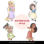Baby Princesses Cliparts Teen Disney Child Cute PNG Bundle (Clipart Bundle) - Image 4