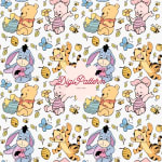 Baby Winnie the Pooh and Friends Seamless Pattern Disney White Watercolor Paper (Digital Download) - Image 1