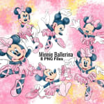 Ballerina Minnie Mouse Watercolor Clipart Disney Pink Tutu PNG Bundle (Digital Download) - Image 1