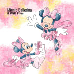 Ballerina Minnie Mouse Watercolor Clipart Disney Pink Tutu PNG Bundle (Digital Download) - Image 2