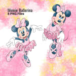 Ballerina Minnie Mouse Watercolor Clipart Disney Pink Tutu PNG Bundle (Digital Download) - Image 3
