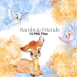 Bambi and Friends Clipart Bundle Watercolor Disney Forest Animals PNG (Digital Download) - Image 4