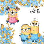 Banana Party Minions Clipart PNG Bundle Dreamworks Yellow Characters (Digital Download) - Image 2