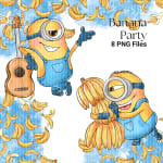 Banana Party Minions Clipart PNG Bundle Dreamworks Yellow Characters (Digital Download) - Image 3