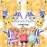 Bananas in Pajamas Clipart Bundle Watercolor B1 B2 PNG (Digital Download) - Image 1