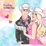 Barbie and Ken Clipart Bundle 80s Workout and Western Themes (Digital Download) - Image 2