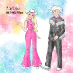 Barbie and Ken Clipart Bundle 80s Workout and Western Themes (Digital Download) - Image 3