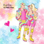 Barbie and Ken Clipart Bundle 80s Workout and Western Themes (Digital Download) - Image 4