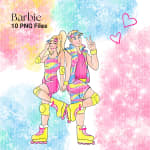 Barbie and Ken Clipart Bundle 80s Workout and Western Themes (Digital Download) - Image 5