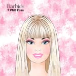 Barbie Clipart Bundle Girly Fashion Inclusive Heads PNG (Digital Download) - Image 2