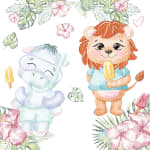 Beach Animals Watercolor Clipart Bundle African Jungle Summer PNG (Digital Download) - Image 2