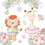 Beach Animals Watercolor Clipart Bundle African Jungle Summer PNG (Digital Download) - Image 4