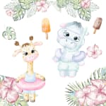 Beach Animals Watercolor Clipart Bundle African Jungle Summer PNG (Digital Download) - Image 5