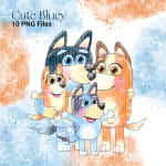 Bluey Dog Clipart Bundle Disney Watercolor PNG Files (Digital Download) - Image 2