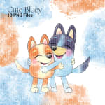 Bluey Dog Clipart Bundle Disney Watercolor PNG Files (Digital Download) - Image 4