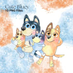 Bluey Dog Clipart Bundle Disney Watercolor PNG Files (Digital Download) - Image 5