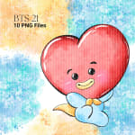 BT21 Clipart Bundle Watercolor K-Pop Characters (Digital Download) - Image 3