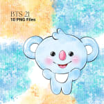 BT21 Clipart Bundle Watercolor K-Pop Characters (Digital Download) - Image 5